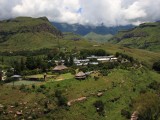 Cathedral Peak hotel - another aerial view