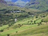 Cathedral Peak golf course with hotel in background